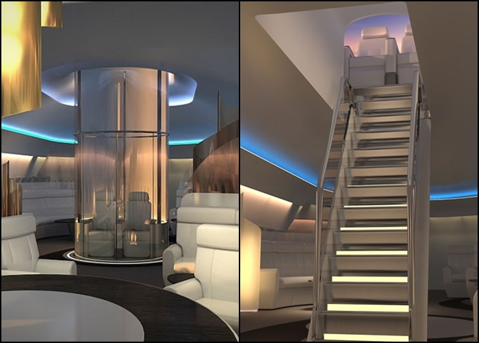 空中展望台设有两款设计,分别是升降版(左图)及楼梯版(右图)。