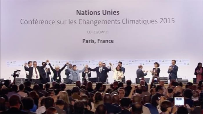 联合国气候变化大会于法国巴黎举行。