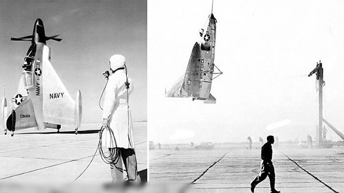 洛歇马丁曾研制以尾部垂直降落的战机XFV-1。