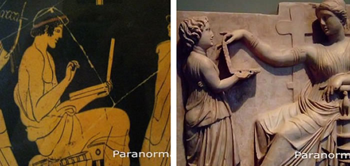 阴谋论者认为,过去曾有许多“超时空”的考古发现,可能改变我们的历史。例如古代壁画中的人仿佛在玩笔记本电脑。