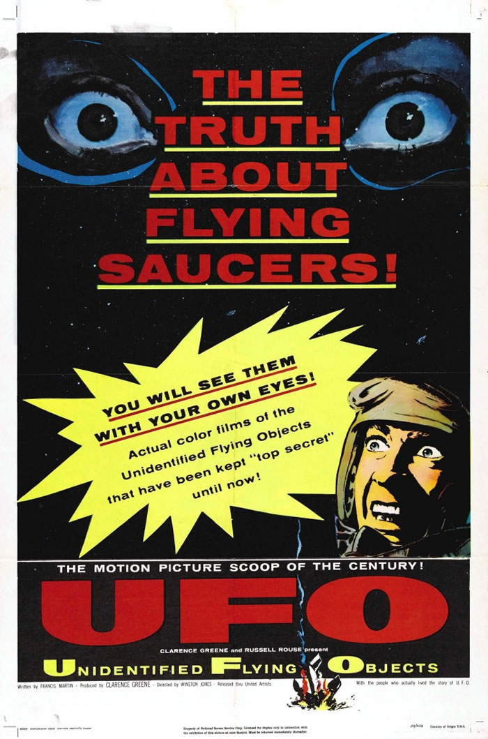 UFO是否存在一直众说纷纭。图为多年前外国宣传UFO的纪录片海报。