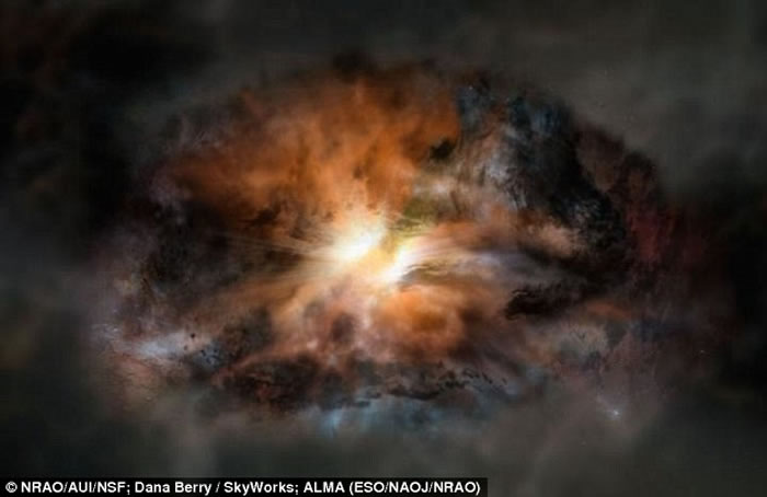 黑洞正在将星系“W2246-0526”撕成两半