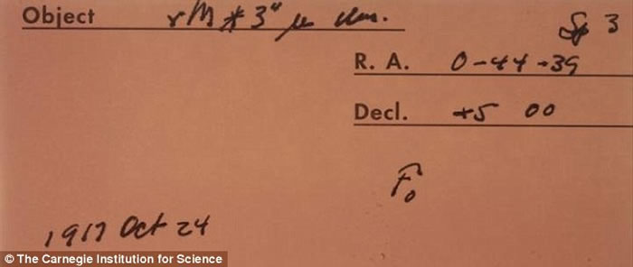 科学家发现卡内基天文台保存的一张1917年太空底片是最早发现系外行星的证据,这比之前发现首颗系外行星的时间早75年。