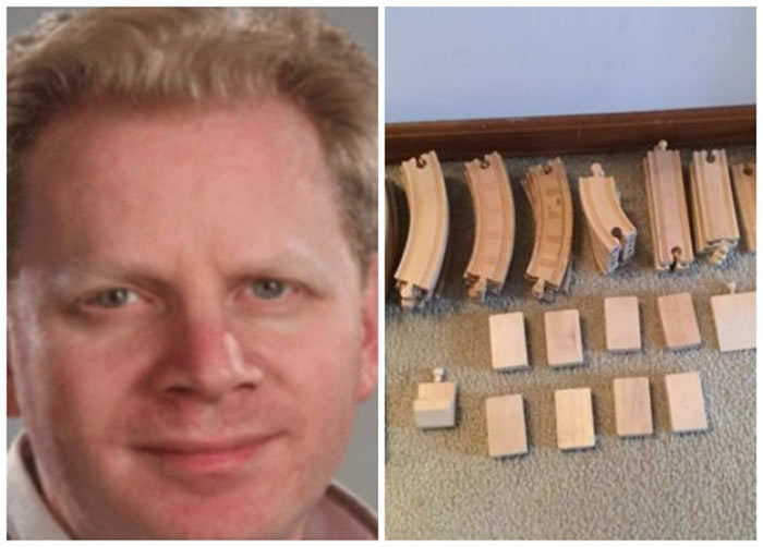 布兰克─塞尔特(左图)是在与孩子玩玩具火车时,发现箇中奇怪现象。