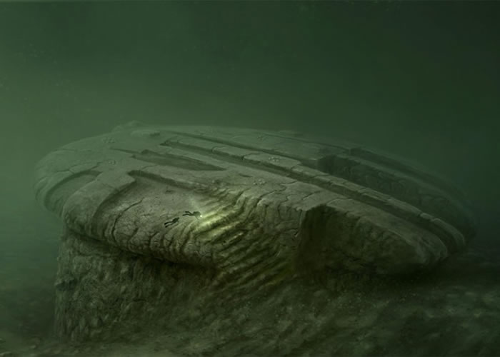 这件“波罗的海异形”位于波罗的海北面的水底。图为画师根据声纳图片而画的水底构想图。