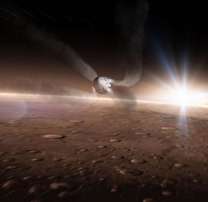 Dragon 2太空船的飞行意想图。