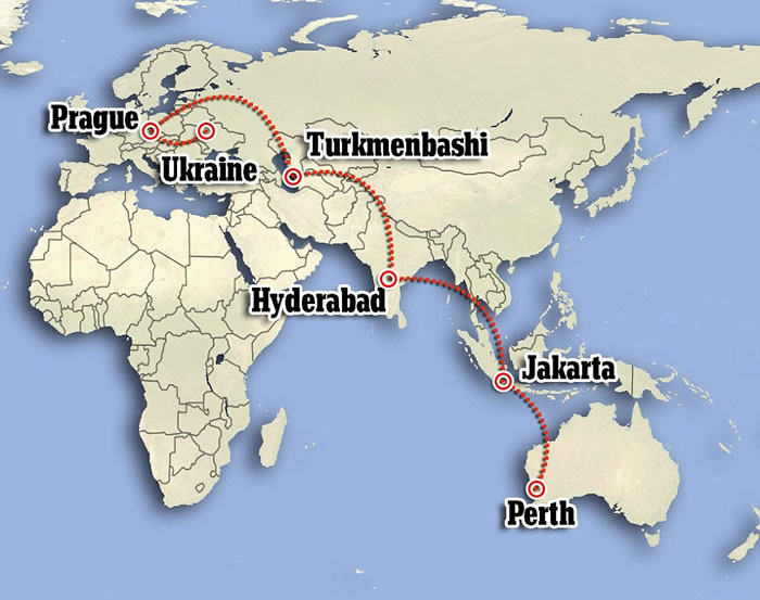 全球最巨型飞机安225从乌克兰首都基辅出发 运117吨发电机赴澳洲