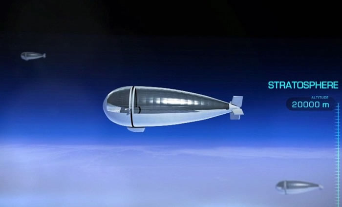 Stratobus可在平流层飞行及悬浮。