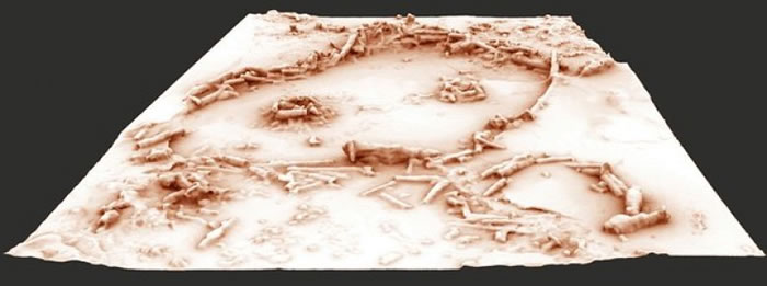 尼安德特人洞穴的立体图。