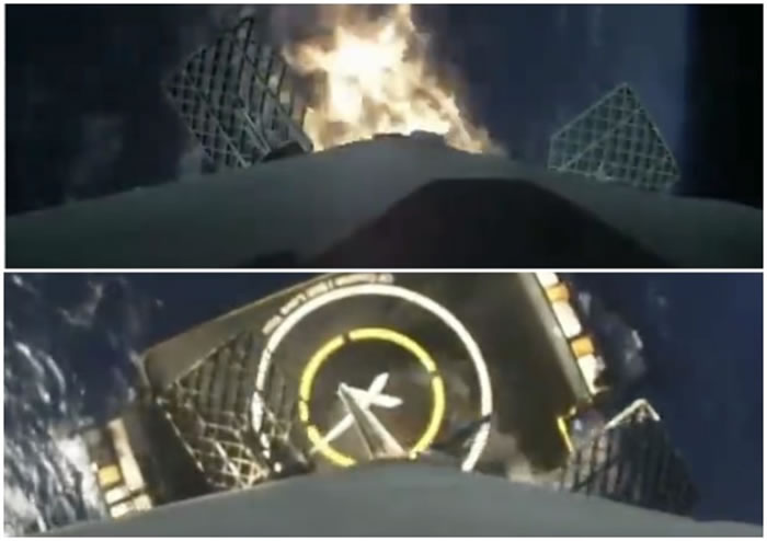 SpaceX公布火箭着陆片段。
