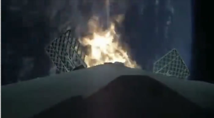 火箭成功将一枚亚洲通讯卫星送上轨道后,迅速返回地球。