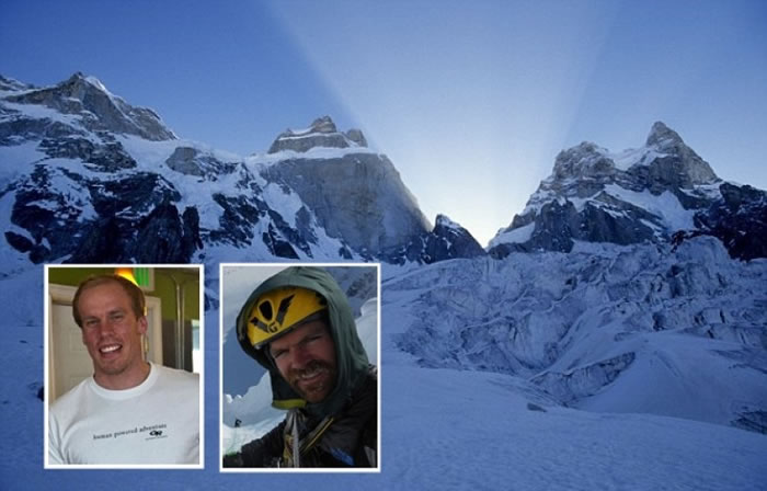 登普斯特(左小图)与阿当逊(右小图)在巴基斯坦登山时失踪。
