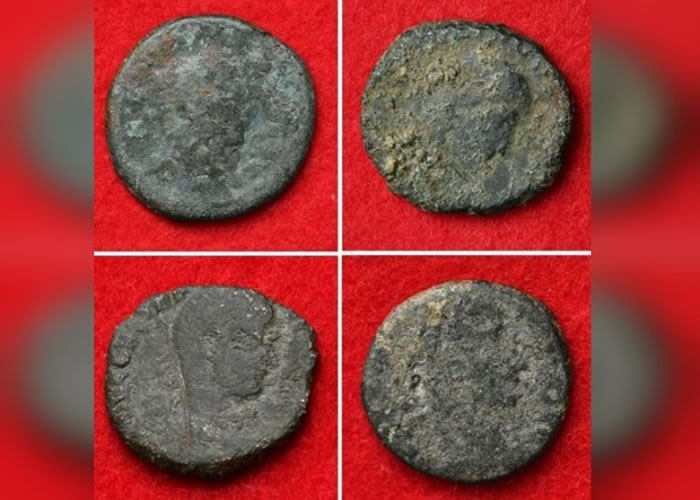 胜连城出土多枚古罗马帝国铜币。