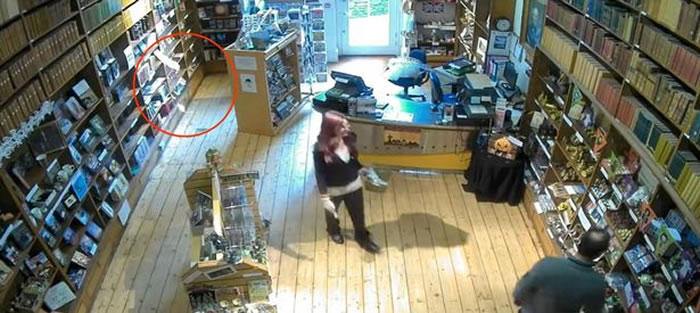 英国德文郡托基博物馆闹鬼 书架上的宣传单自己掉下来