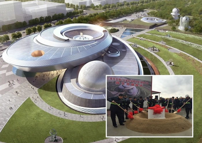 全球建筑面积最大的天文馆上海天文馆近日正式动工兴建(小图)。