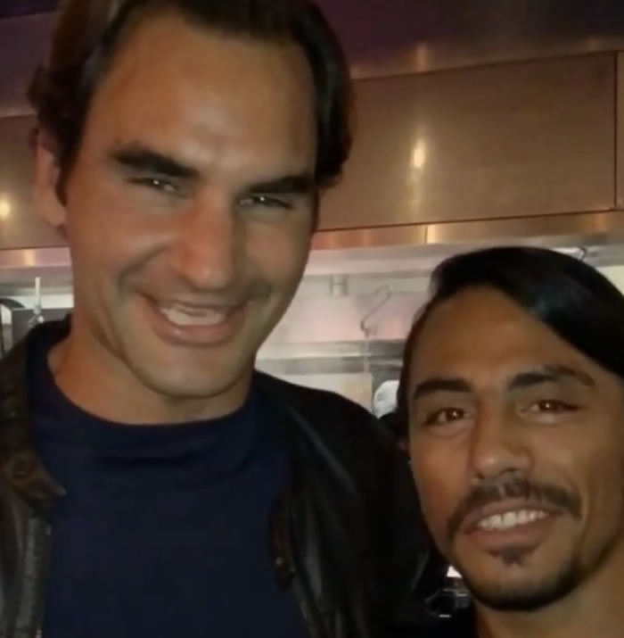 瑞士网球天王费达拿(左)都是扒房的座上客。