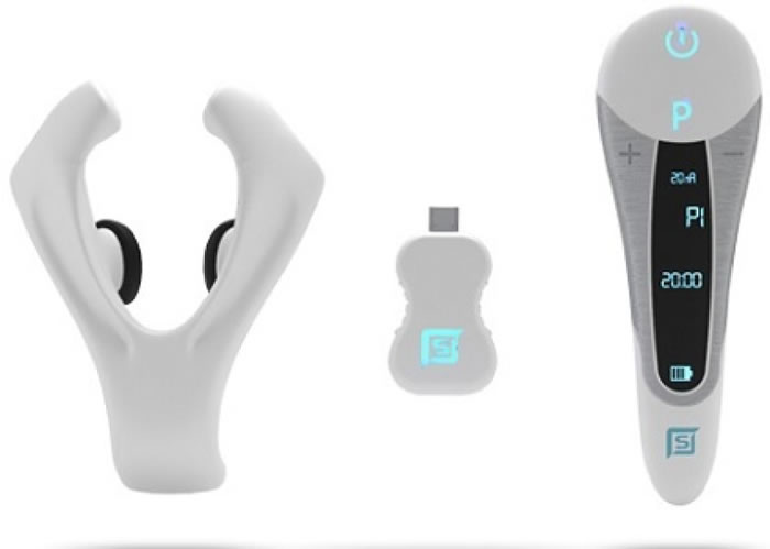 器材透过电脉冲收紧松弛的舌肌,防止在睡眠期间过分放松。