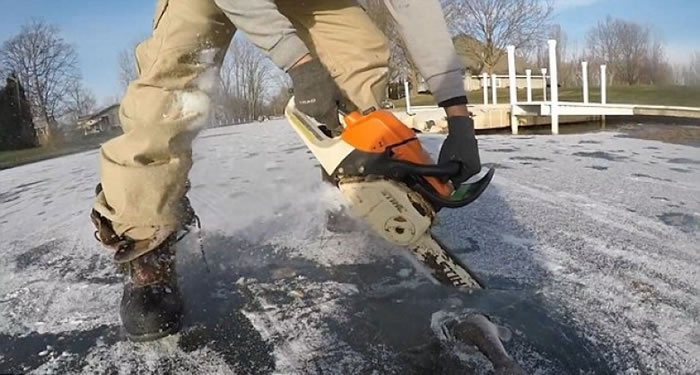 巴比奇兄弟把冰割开,研究梭子鱼是因何而被冰封。