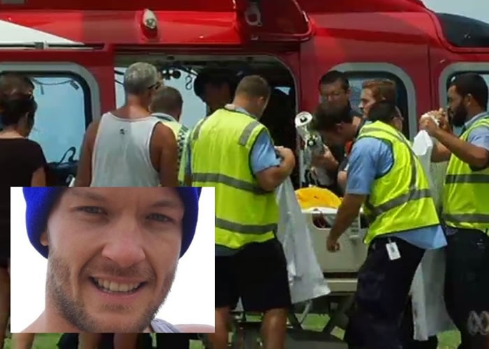 救护员将迪克逊(小图)送院。