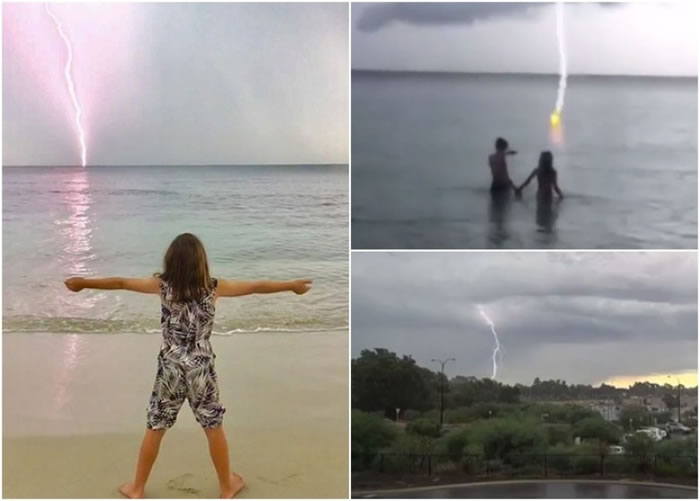 珀斯近日遇风暴吹袭,天气恶劣雷电闪个不停。