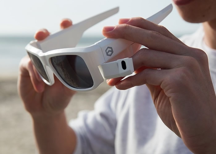 太阳眼镜内置微型摄录镜头。