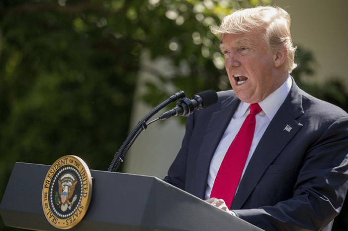 美国总统特朗普宣布美国退出“巴黎气候协定”