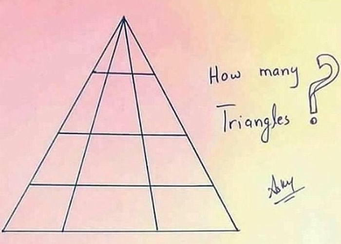 这张看图数三角图片在网上疯传。