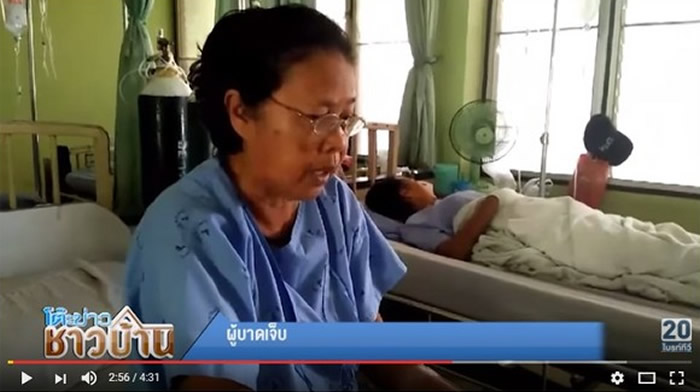 泰国红统府猜唷县65岁大妈险遭蟒蛇活吞 扒开蛇口逃脱