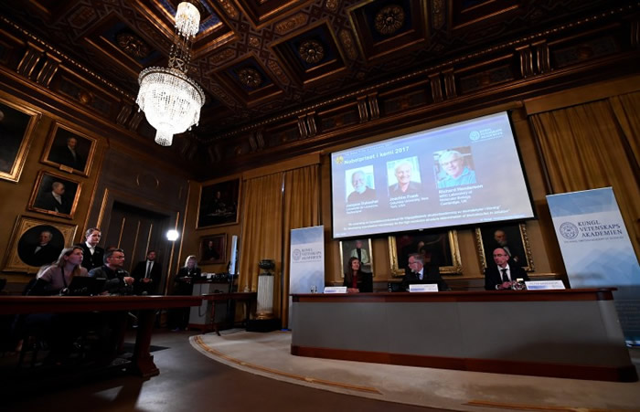 本年度诺贝尔化学奖得主,在瑞典首都斯德哥尔摩揭盅。