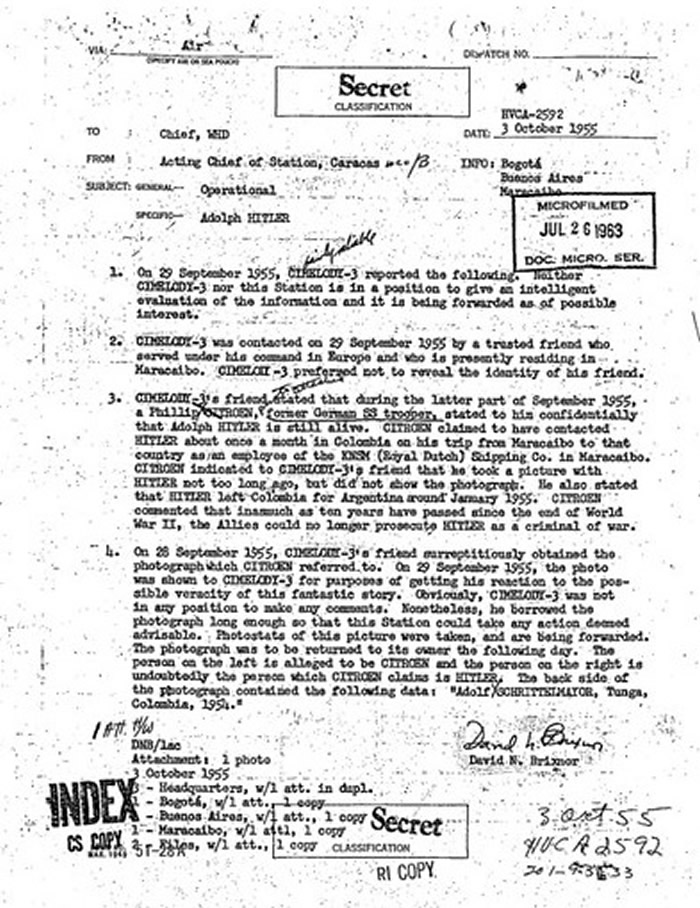 纳粹德国元首希特勒没有自杀?美国中情局:二战10年后他还活着