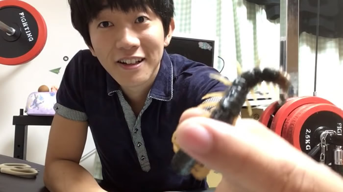 日本网络红人Mahiru Mitchell在YouTube上分享影片生吞蜈蚣