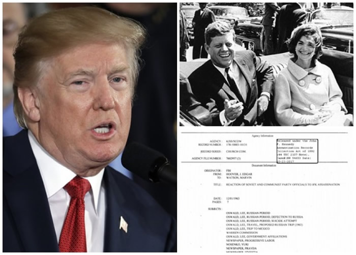 特朗普(左图)答允公开大量肯尼迪遇刺案文件。