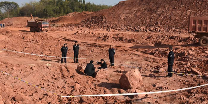 江西省大余县一工地发现20余枚1.3亿年前的恐龙蛋化石