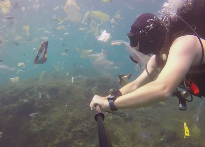 英国游客到印尼巴厘岛潜水拍到恐怖景象:海底成为塑料垃圾地狱