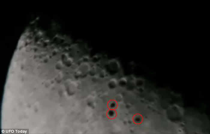 天文爱好者偶然拍到三个神秘UFO飞过月球表面