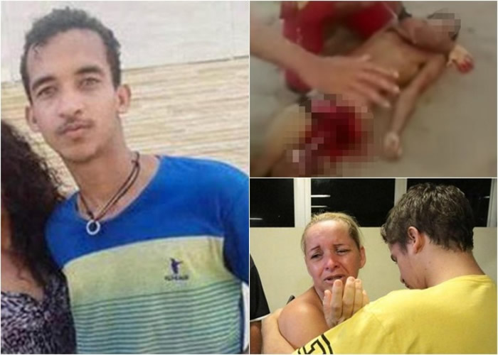 达席尔瓦(左图及右上图)惨死,其母(右下图)伤心欲绝。