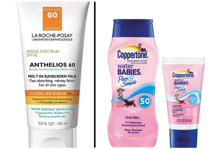 被禁的“理肤宝水”(左图)及“确不同”(右)产品在港有售。