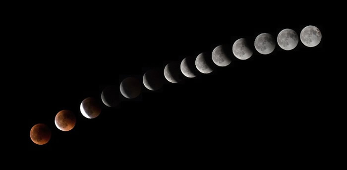 有摄影爱好者影下月蚀过程。