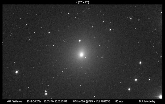 2018年11月份天文现象概况:46P/Wirtanen彗星光临