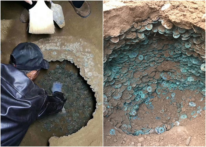 专家指古钱币多源自北宋时期,疑为钱庄逃避战祸而埋在泥下。