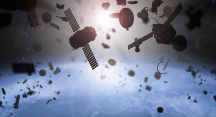 “俄罗斯航天系统公司”展示可借助弹射网清除轨道上太空垃圾的卫星图片