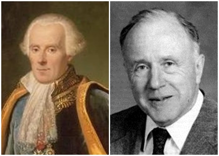 拉普拉斯(左图)提出与黑洞类似的概念;黑洞一词由惠勒(右图)确立。