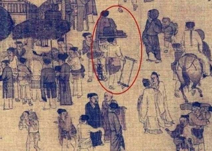 《清明上河图》纪录一名外卖员,头顶一托盘载多盒木制外卖盒。