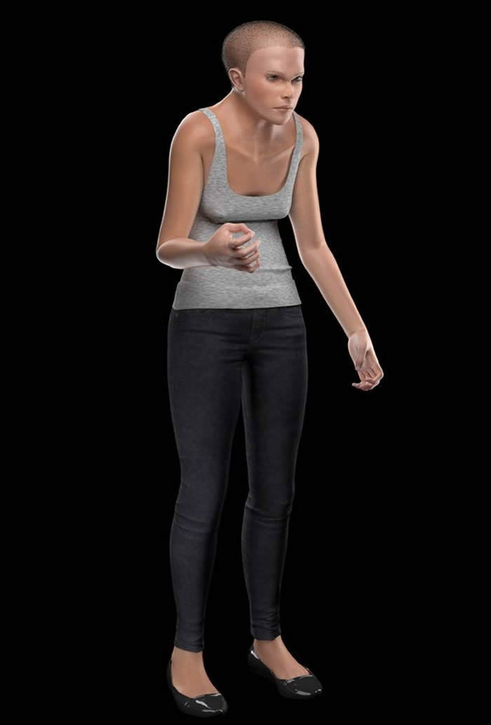 美国公司用3D技术创造出2100年的人类模型“Mindy”：背脊弯曲 脖颈粗大