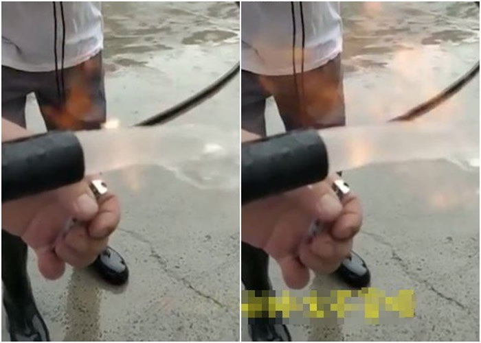 陕西省榆林市一个新水井的井水用打火机一点即着 网民:真正的火水