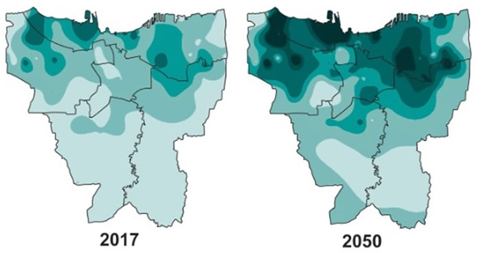 雅加达北部陆沉情况将加剧。