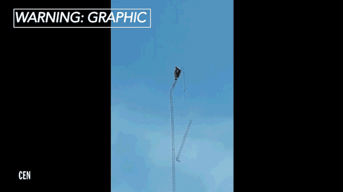 震撼画面引民众愤怒:天线塔突然断成多截 乌拉圭28岁工人惨从40公尺高坠地身亡