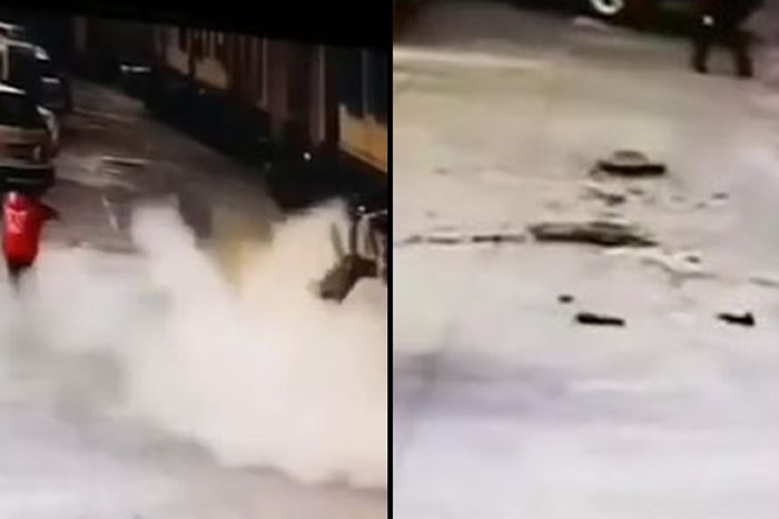 甘肃省敦煌市8岁男童将鞭炮丢进下水道引发沼气爆炸 当场被炸飞重伤