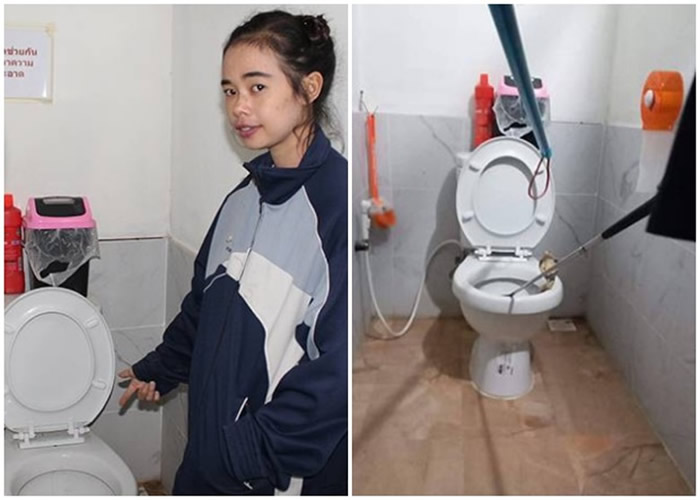 泰国巴吞他尼府1米长眼镜蛇坐厕探出头来 工厂女工花容失色