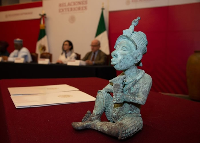 墨西哥截获1400年历史青铜雕像 完璧归赵送回尼日利亚